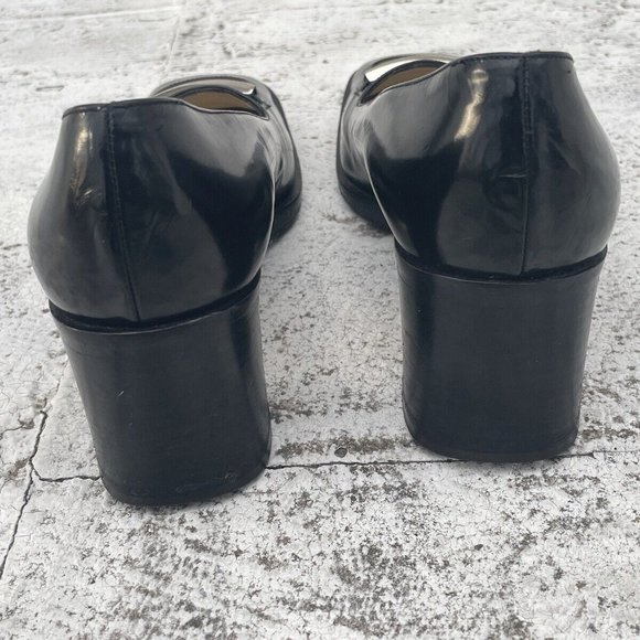 Gucci Women Shoes Black Leather Vintage Pull On Shoes Made In Italy Size 35.5C - Picture 6 of 12